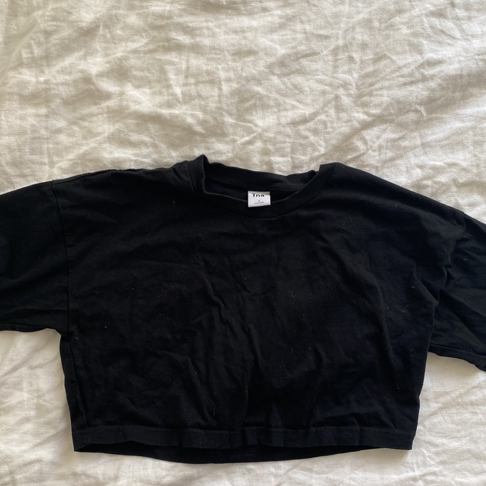 TNA cropped black tshirt
